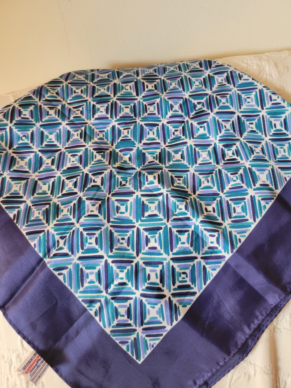Vibrant Blue & Teal Geometric Scarf